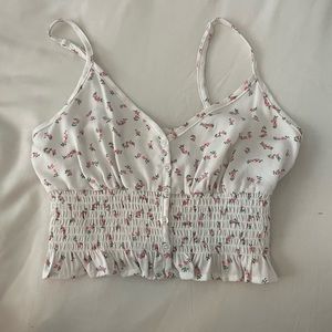 Super stylish white floral tank top from Pacsun
